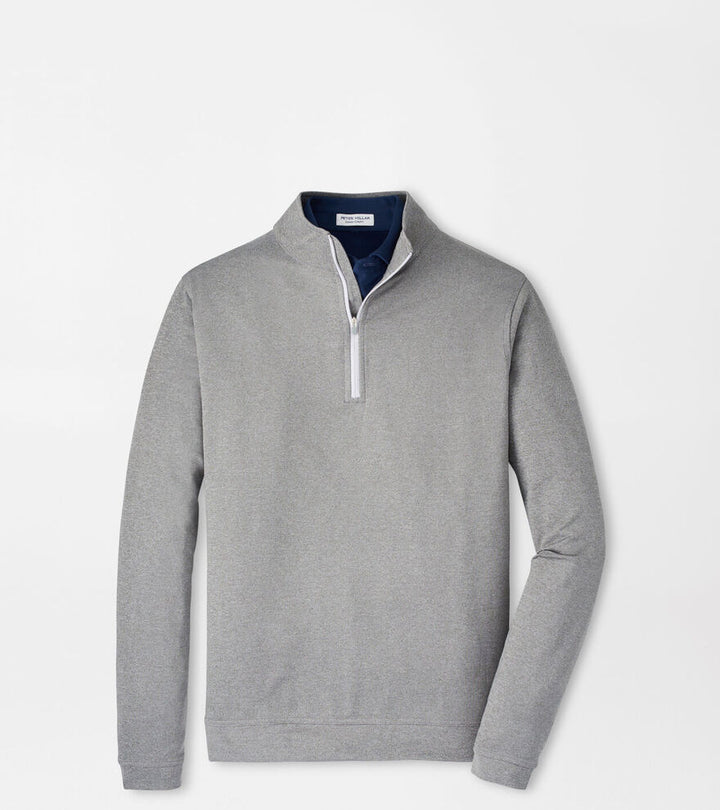 Peter Millar Perth Performance Melange Quarter-Zip: Smoke
