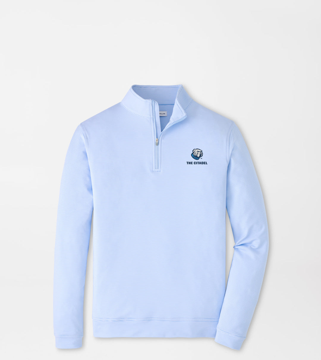 Peter Millar The Citadel with Text Perth Mini-Stripe Performance Pullover: Cottage Blue