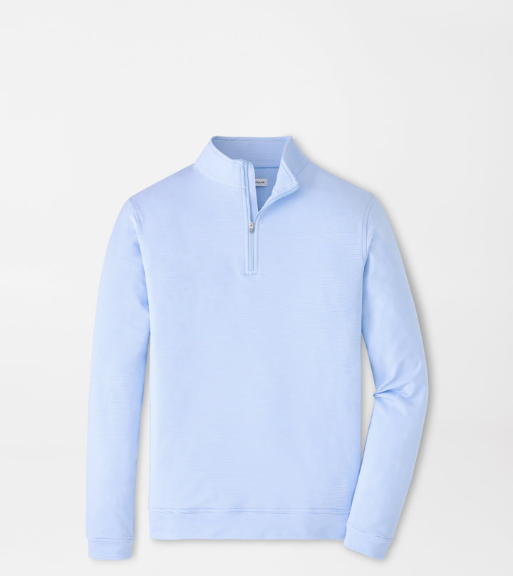 Peter Millar Perth Sugar Stripe Performance Quarter-Zip: Cottage Blue