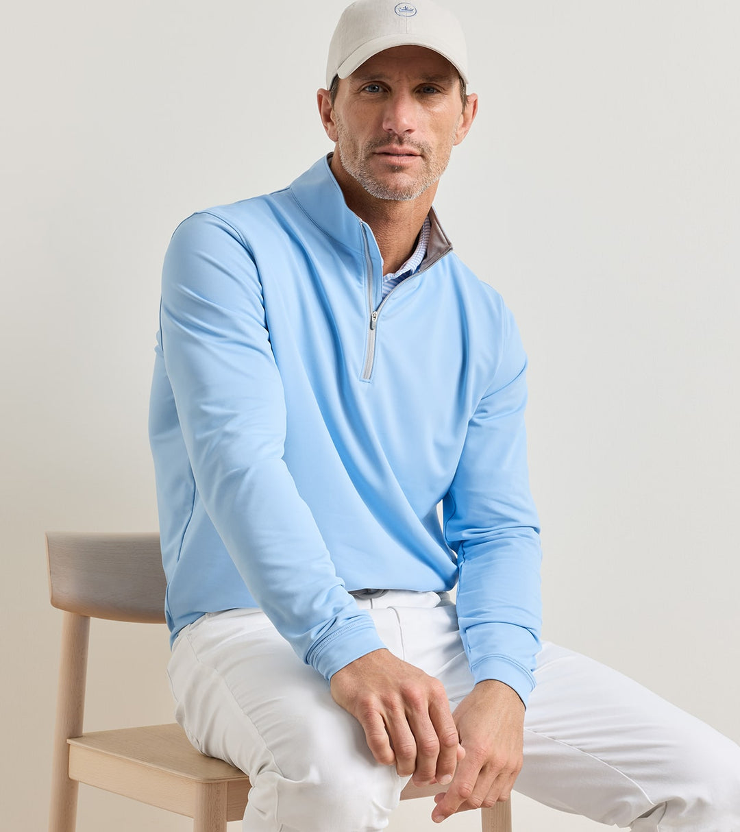 Peter Millar Perth Performance Quarter-Zip: Cottage Blue