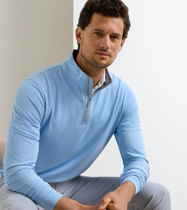 Peter Millar Perth Performance Quarter-Zip: Cottage Blue