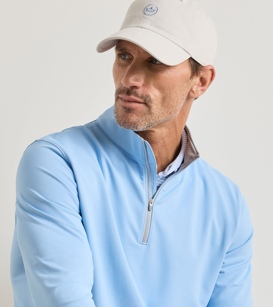 Peter Millar Perth Performance Quarter-Zip: Cottage Blue