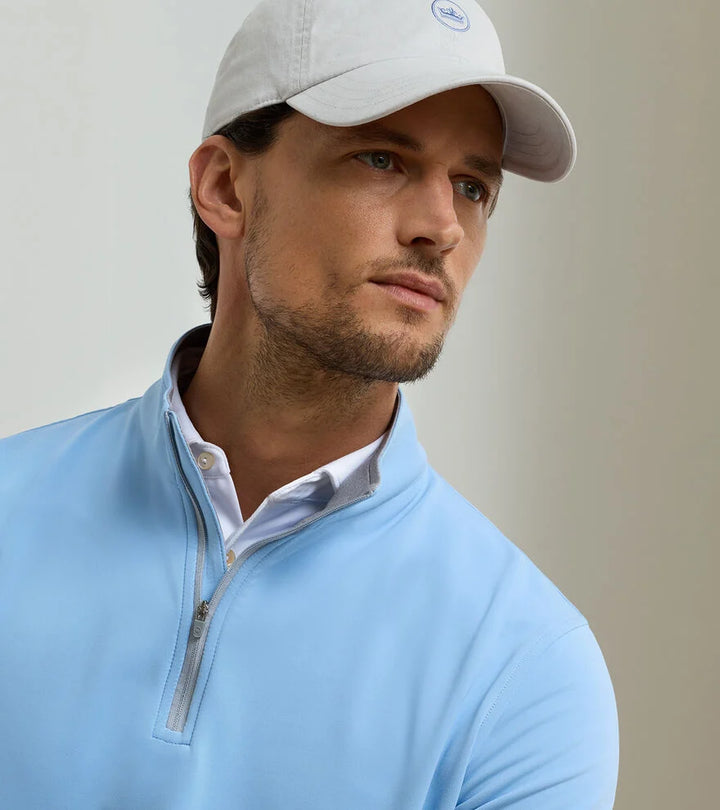 Peter Millar Perth Performance Quarter-Zip: Cottage Blue