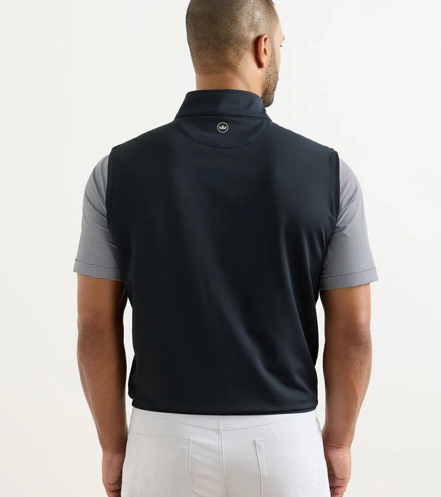 Peter Millar Galway Stretch Loop Terry Quarter-Zip Vest: Black