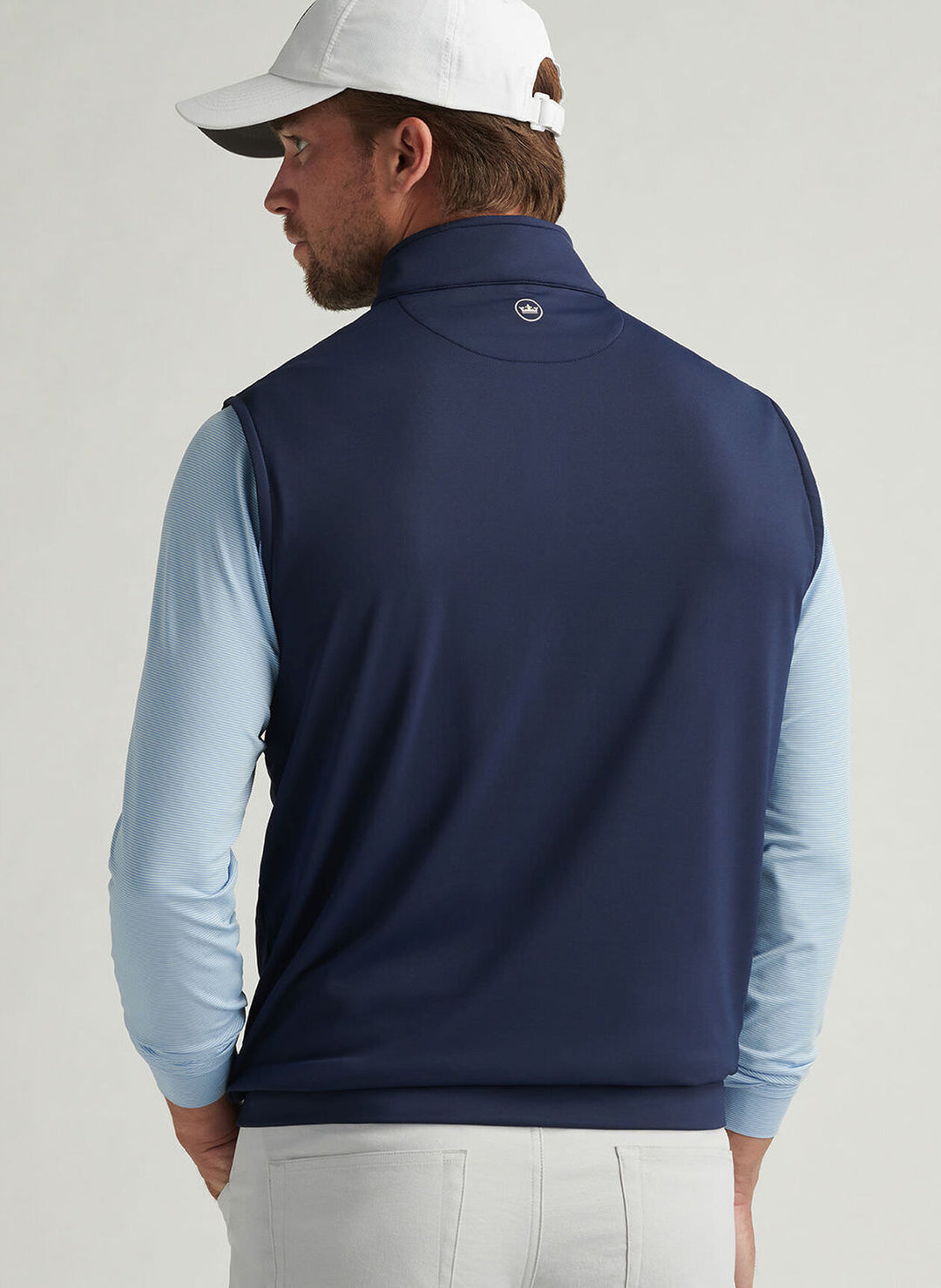 Peter Millar Galway Stretch Loop Terry Quarter-Zip Vest: Navy