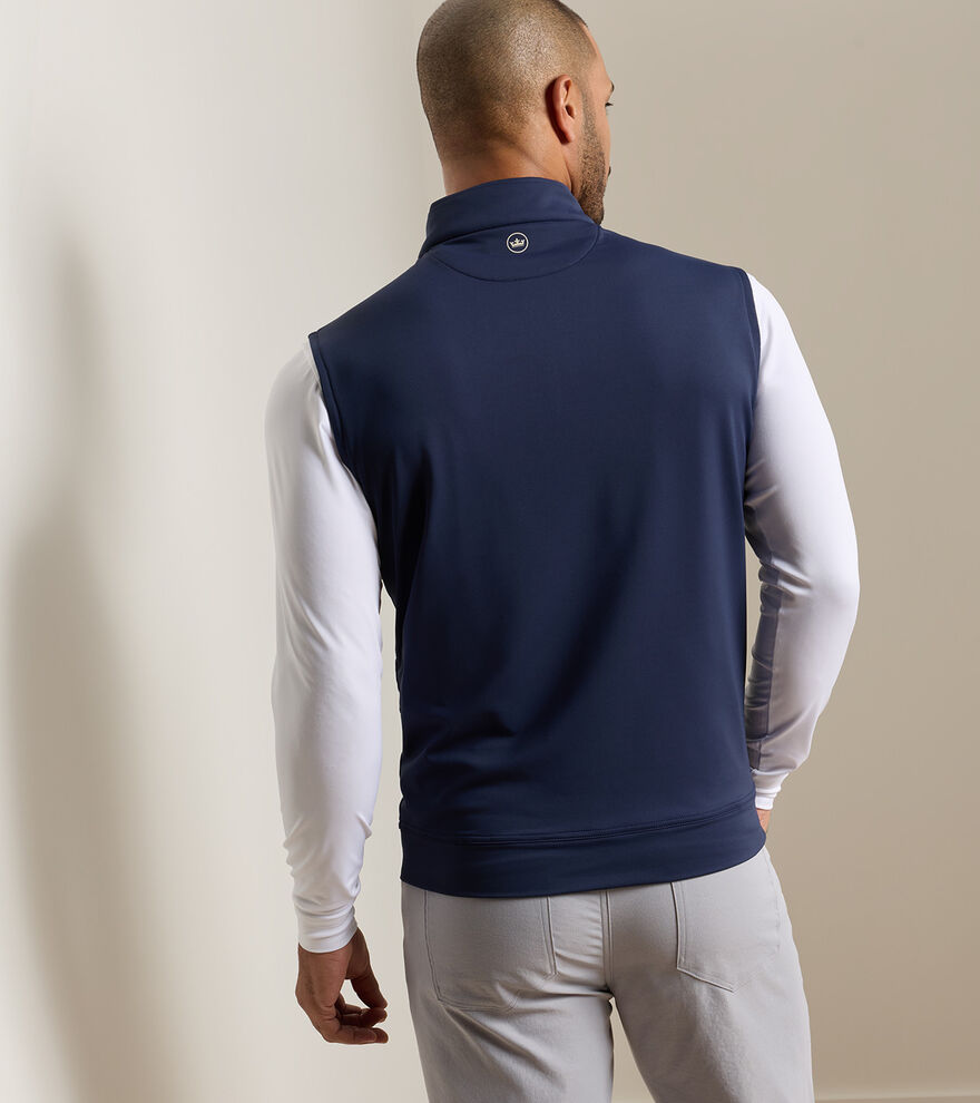 Peter Millar Galway Stretch Loop Terry Quarter-Zip Vest: Navy