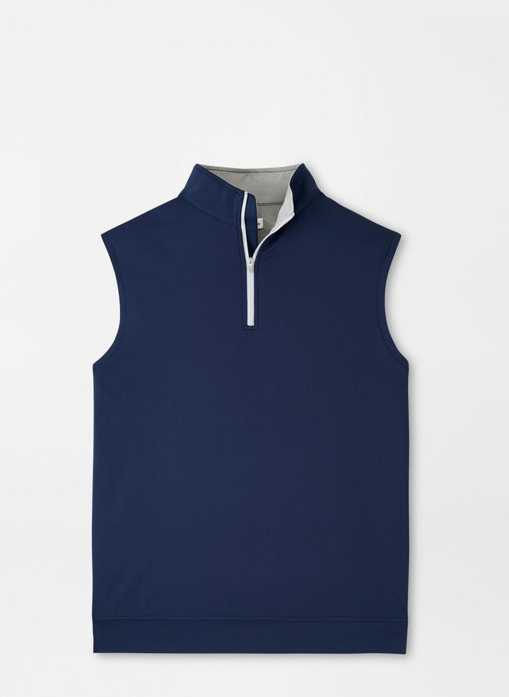 Peter Millar Galway Stretch Loop Terry Quarter-Zip Vest: Navy