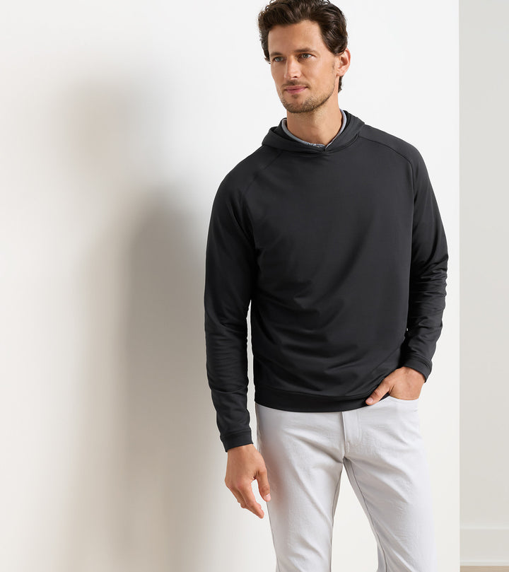 Peter Millar Pine Performance Hoodie: Black