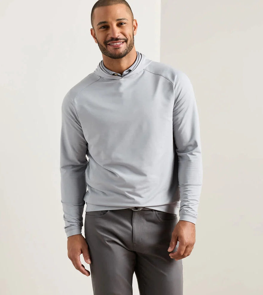 Peter Millar Pine Performance Hoodie: Gale Grey