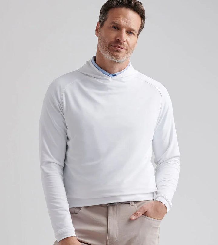 Peter Millar Pine Performance Hoodie: White