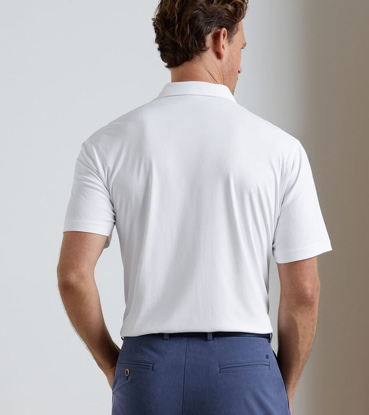 Peter Millar Featherweight Mélange Performance Polo: White