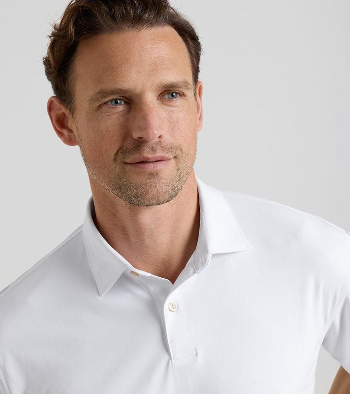 Peter Millar Featherweight Mélange Performance Polo: White