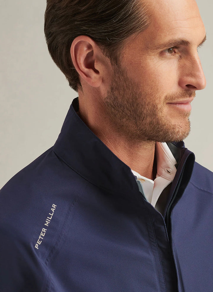 Peter Millar Shield Short-Sleeve Rain Shell: Navy