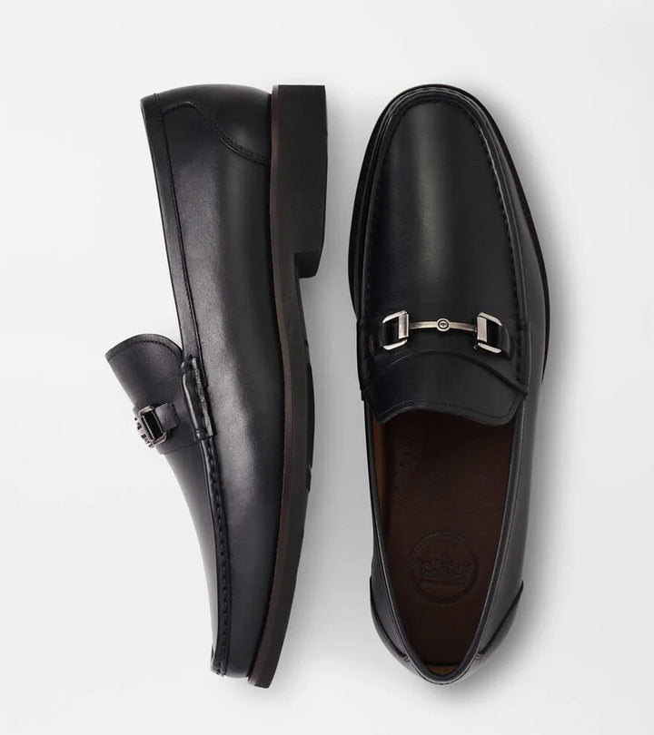 Peter Millar Leather Bit Loafer: Black