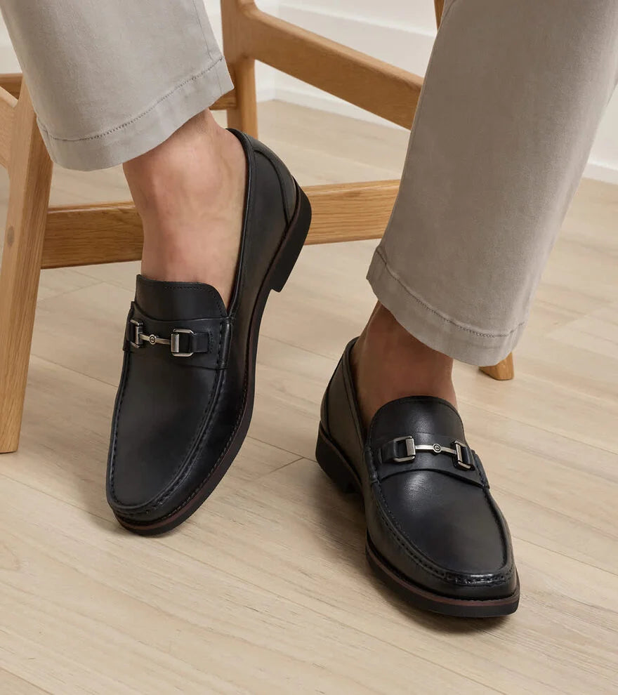Peter Millar Leather Bit Loafer: Black