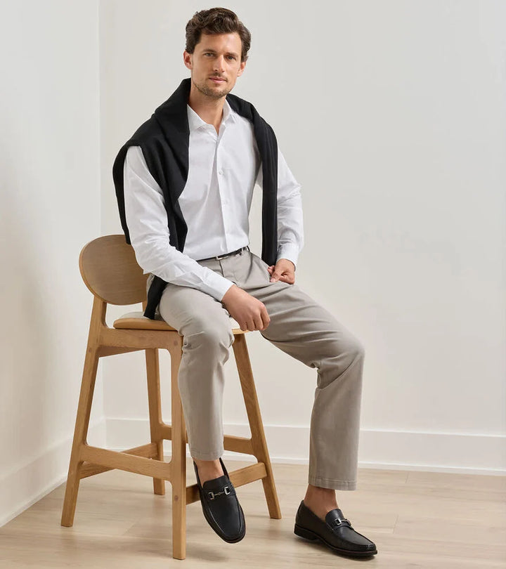 Peter Millar Leather Bit Loafer: Black