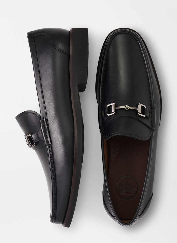 Peter Millar Leather Bit Loafer: Black