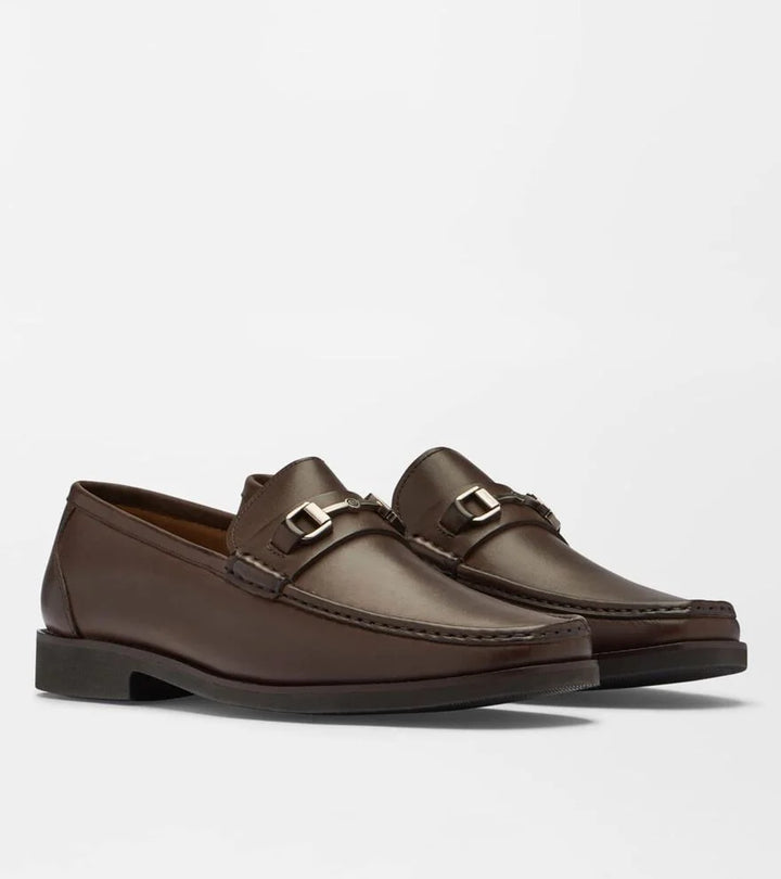 Peter Millar Leather Bit Loafer: Brown