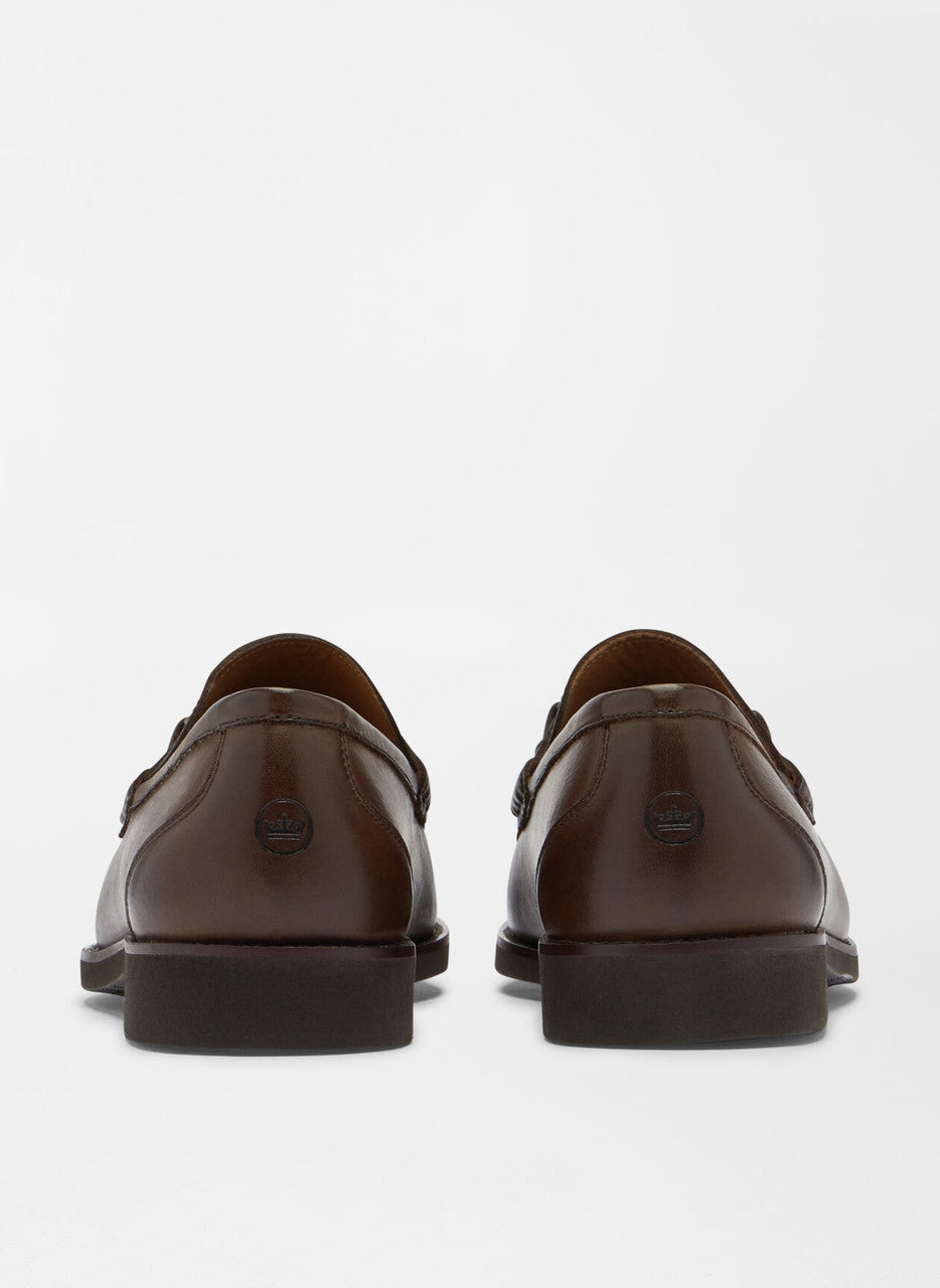 Peter Millar Leather Bit Loafer: Brown