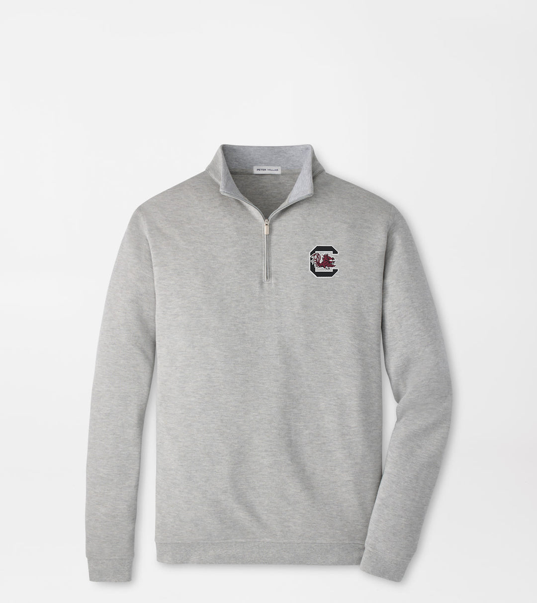 Peter Millar South Carolina "Block C" Crown Comfort Pullover: Light Grey