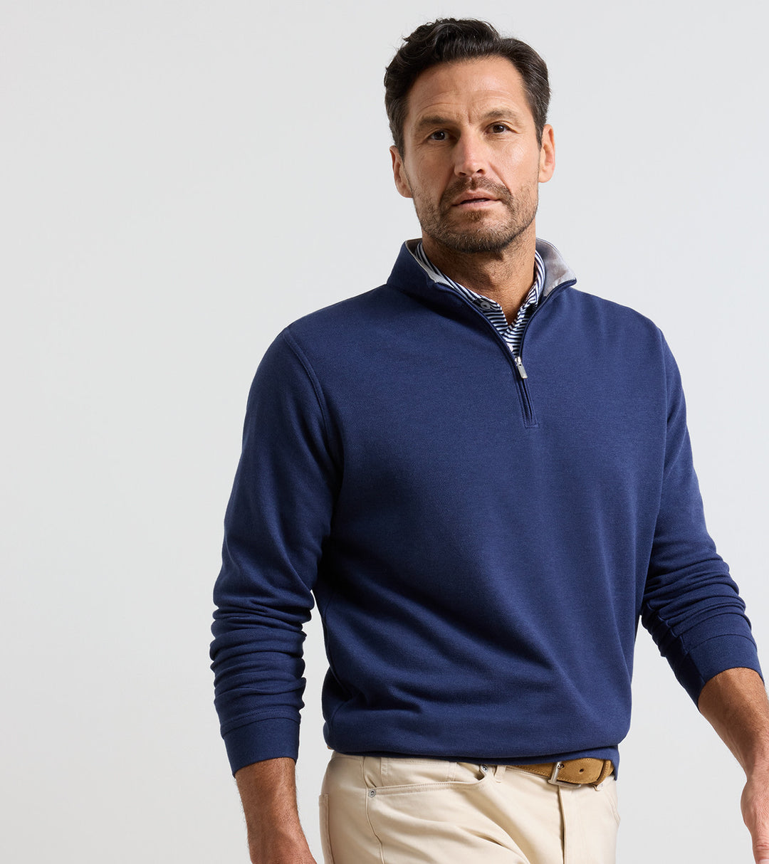 Peter Millar Crown Comfort Quarter-Zip Pullover: Navy