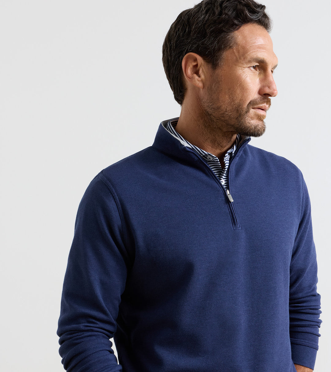 Peter Millar Crown Comfort Quarter-Zip Pullover: Navy
