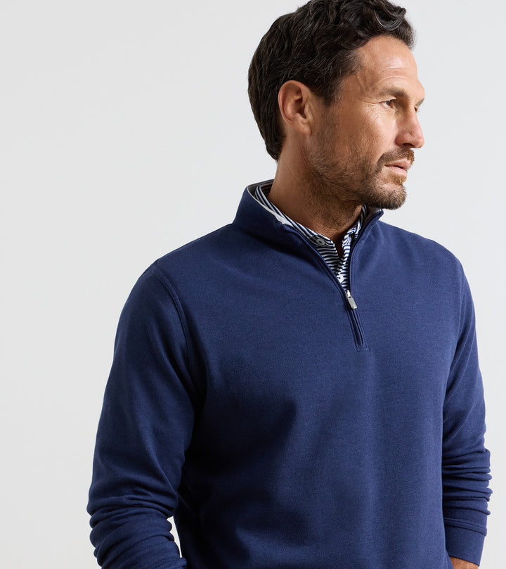 Peter Millar Crown Comfort Quarter-Zip Pullover: Navy