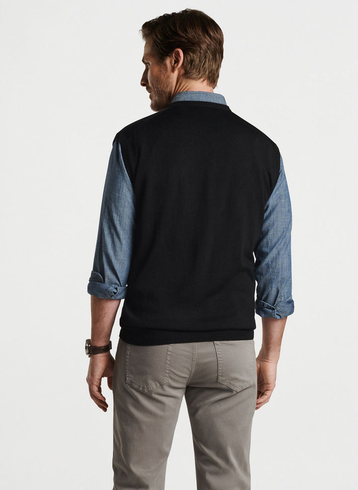 Peter Millar Autumn Crest V-Neck Vest: Black