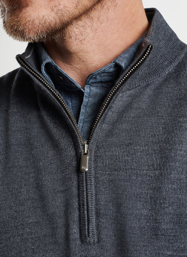 Peter Millar Autumn Crest Quarter-Zip Vest: Charcoal