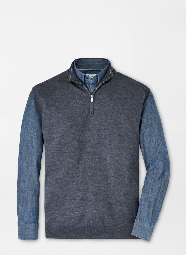 Peter Millar Autumn Crest Quarter-Zip Vest: Charcoal