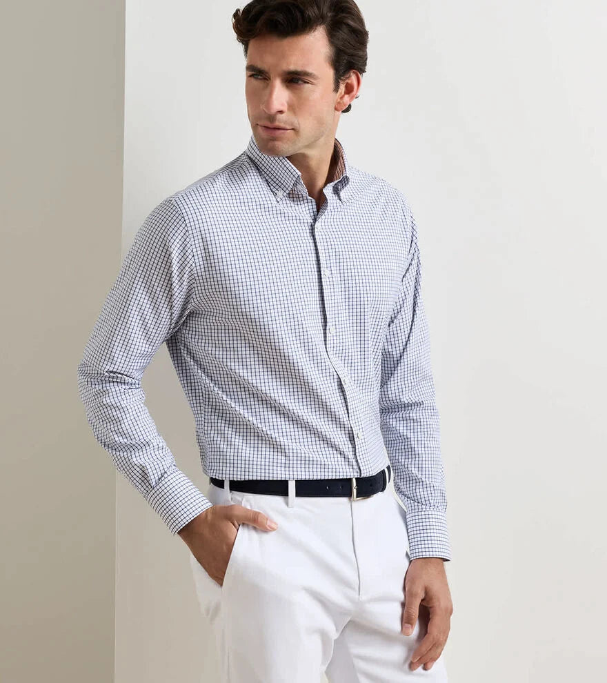Peter Millar Hanford Performance Twill Sport Shirt: Classic Navy
