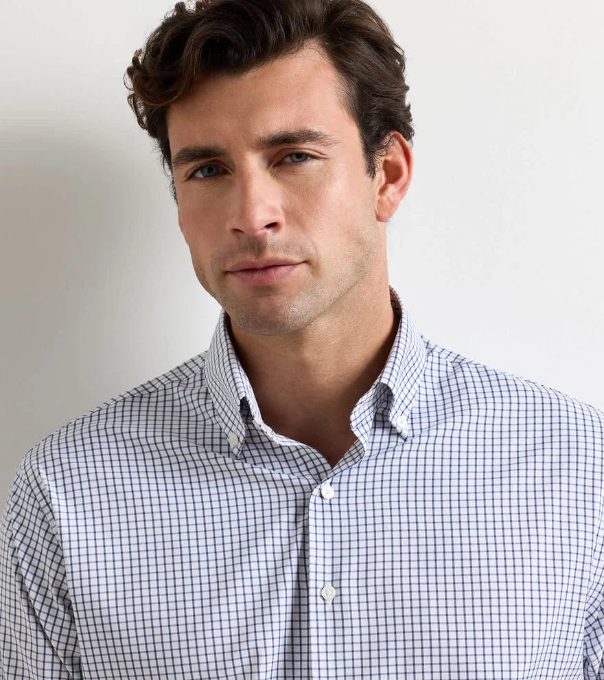 Peter Millar Hanford Performance Twill Sport Shirt: Classic Navy