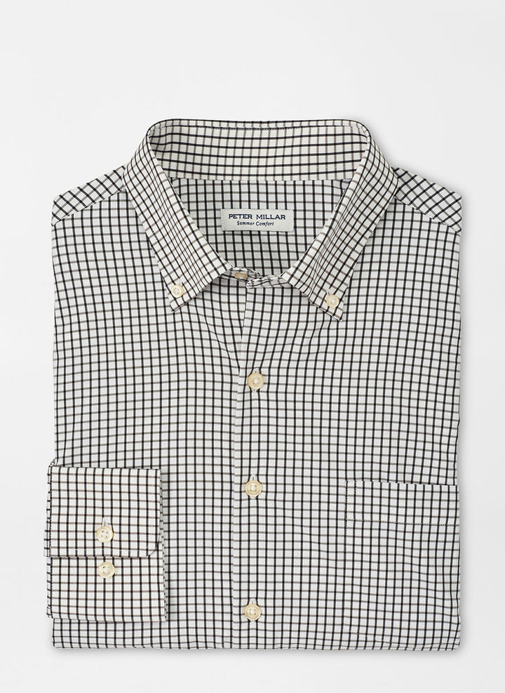 Peter Millar Hanford Performance Twill Sport Shirt: Black