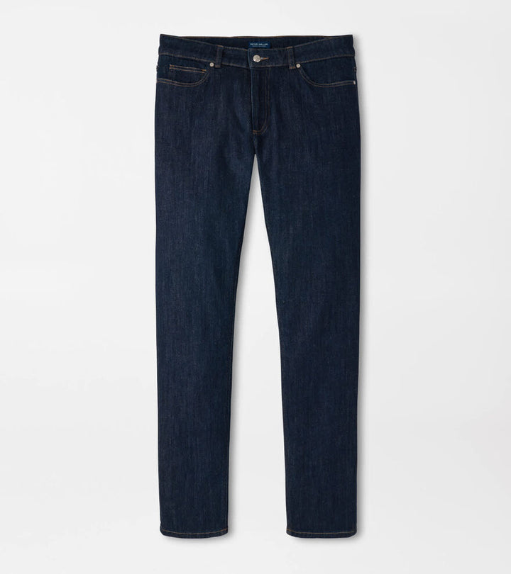 Peter Millar Vintage Washed Five-Pocket Denim: Dark Indigo