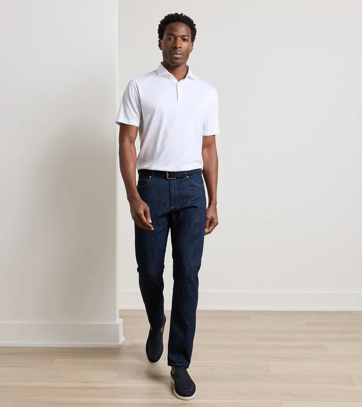 Peter Millar Vintage Washed Five-Pocket Denim: Dark Indigo