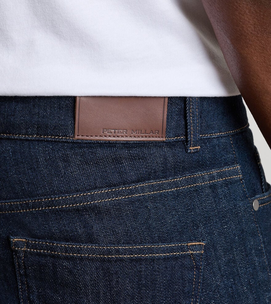 Peter Millar Vintage Washed Five-Pocket Denim: Dark Indigo