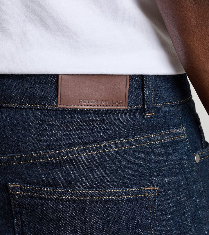 Peter Millar Vintage Washed Five-Pocket Denim: Dark Indigo
