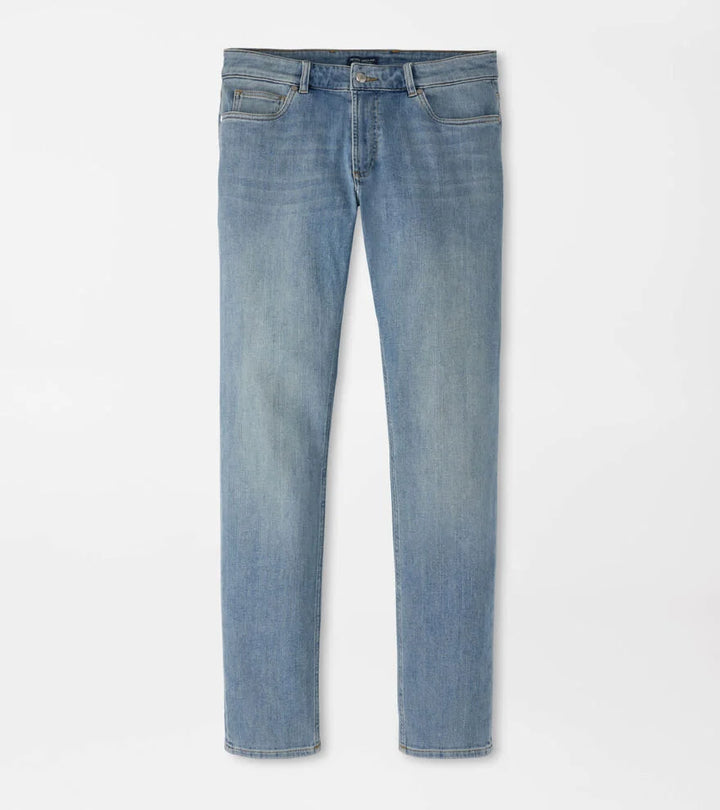 Peter Millar Vintage Washed Five-Pocket Denim: Stone Washed Blue