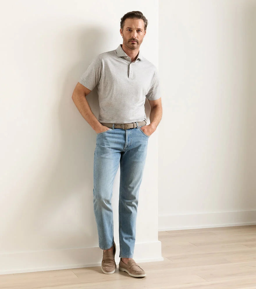 Peter Millar Vintage Washed Five-Pocket Denim: Stone Washed Blue