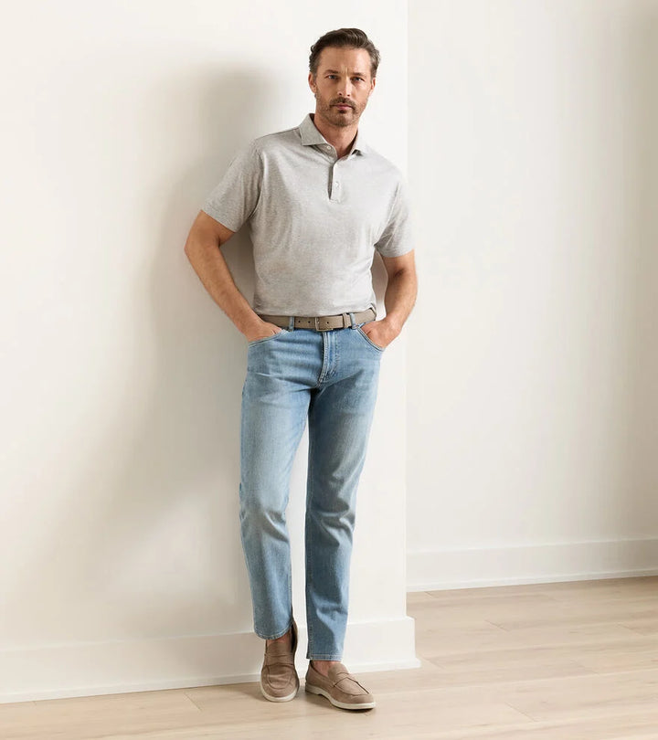 Peter Millar Vintage Washed Five-Pocket Denim: Stone Washed Blue