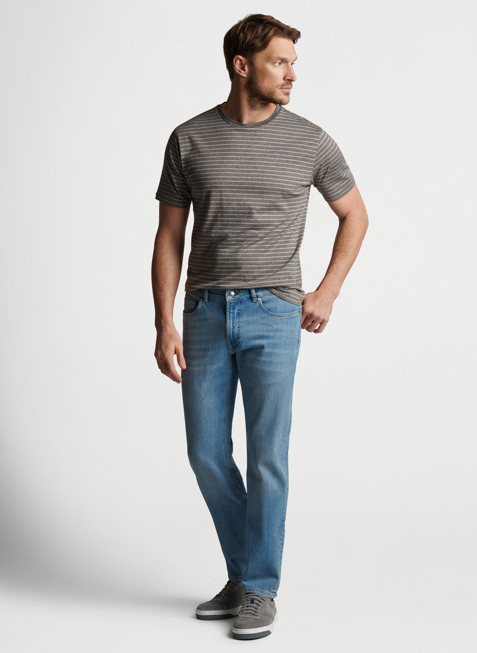 Peter Millar Vintage Washed Five-Pocket Denim: Stone Washed Blue