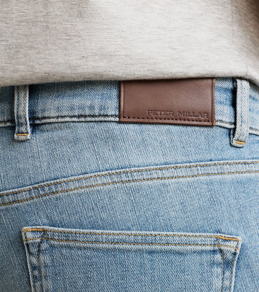 Peter Millar Vintage Washed Five-Pocket Denim: Stone Washed Blue