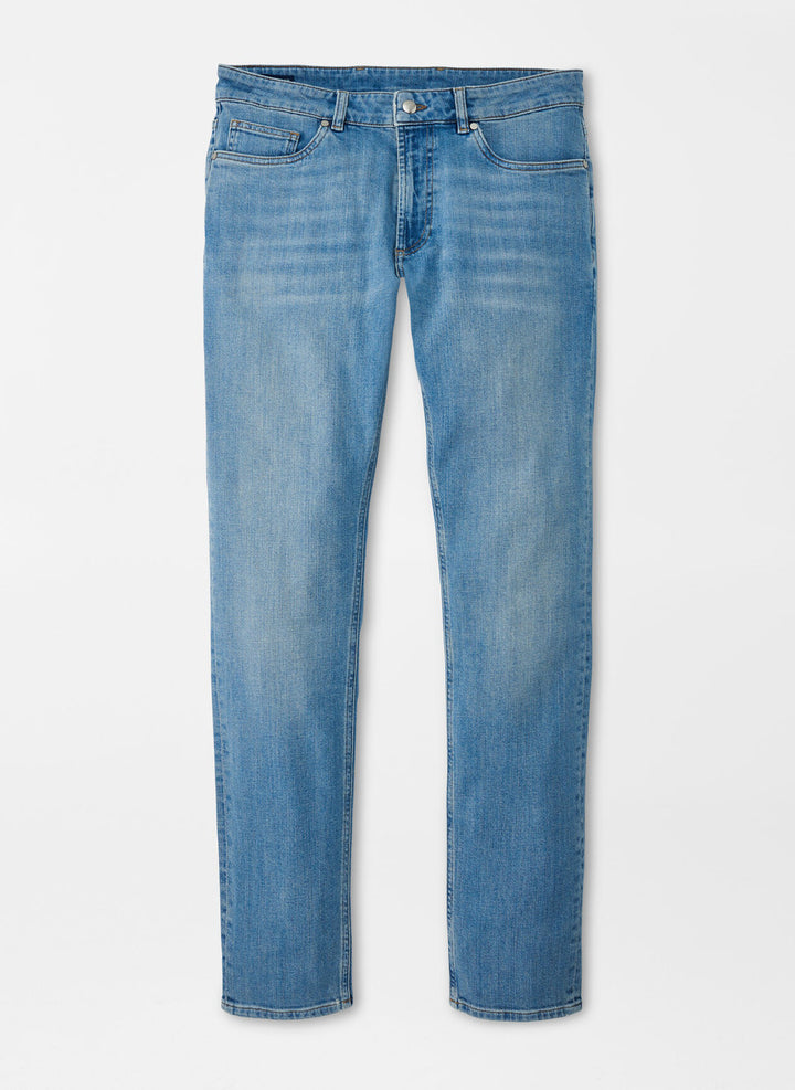 Peter Millar Vintage Washed Five-Pocket Denim: Stone Washed Blue