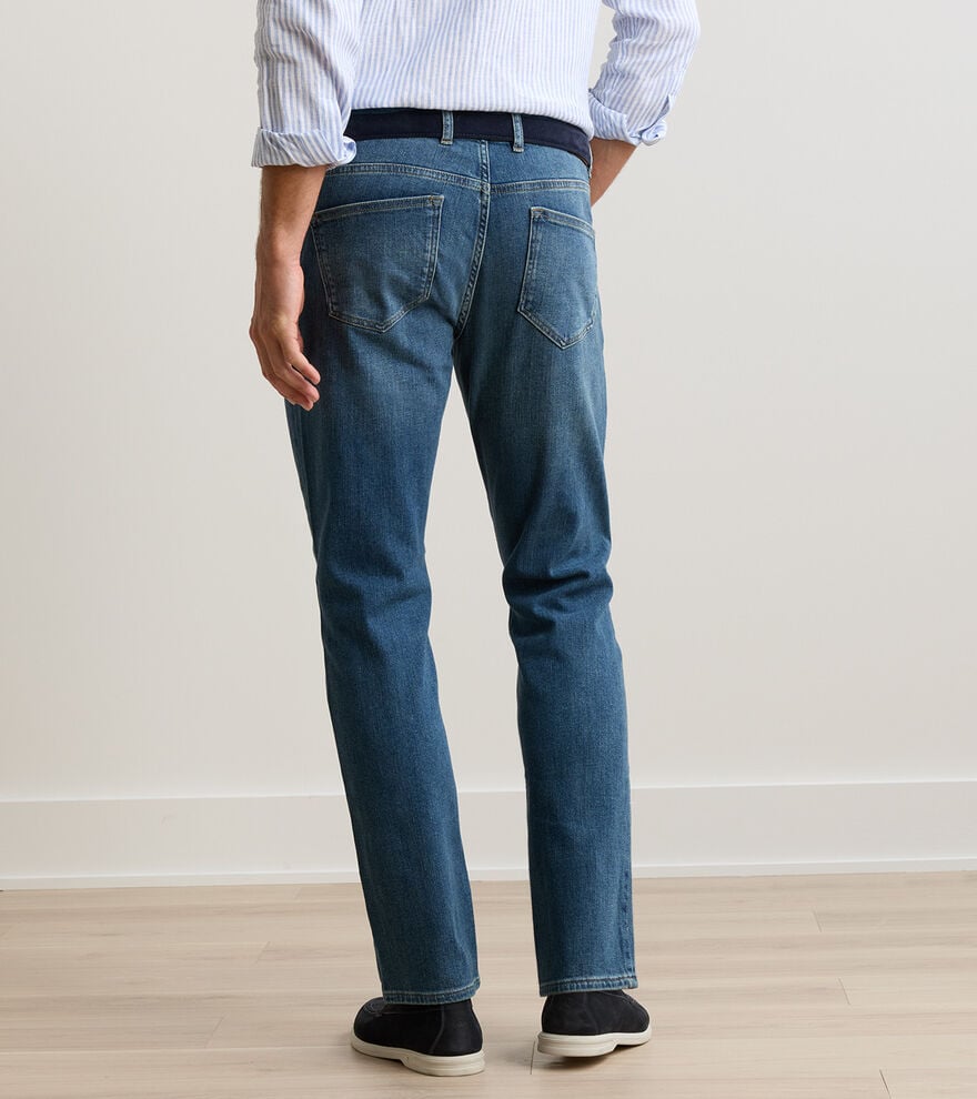 Peter Millar Crown Crafted Vintage Washed Five-Pocket Denim: True Blue