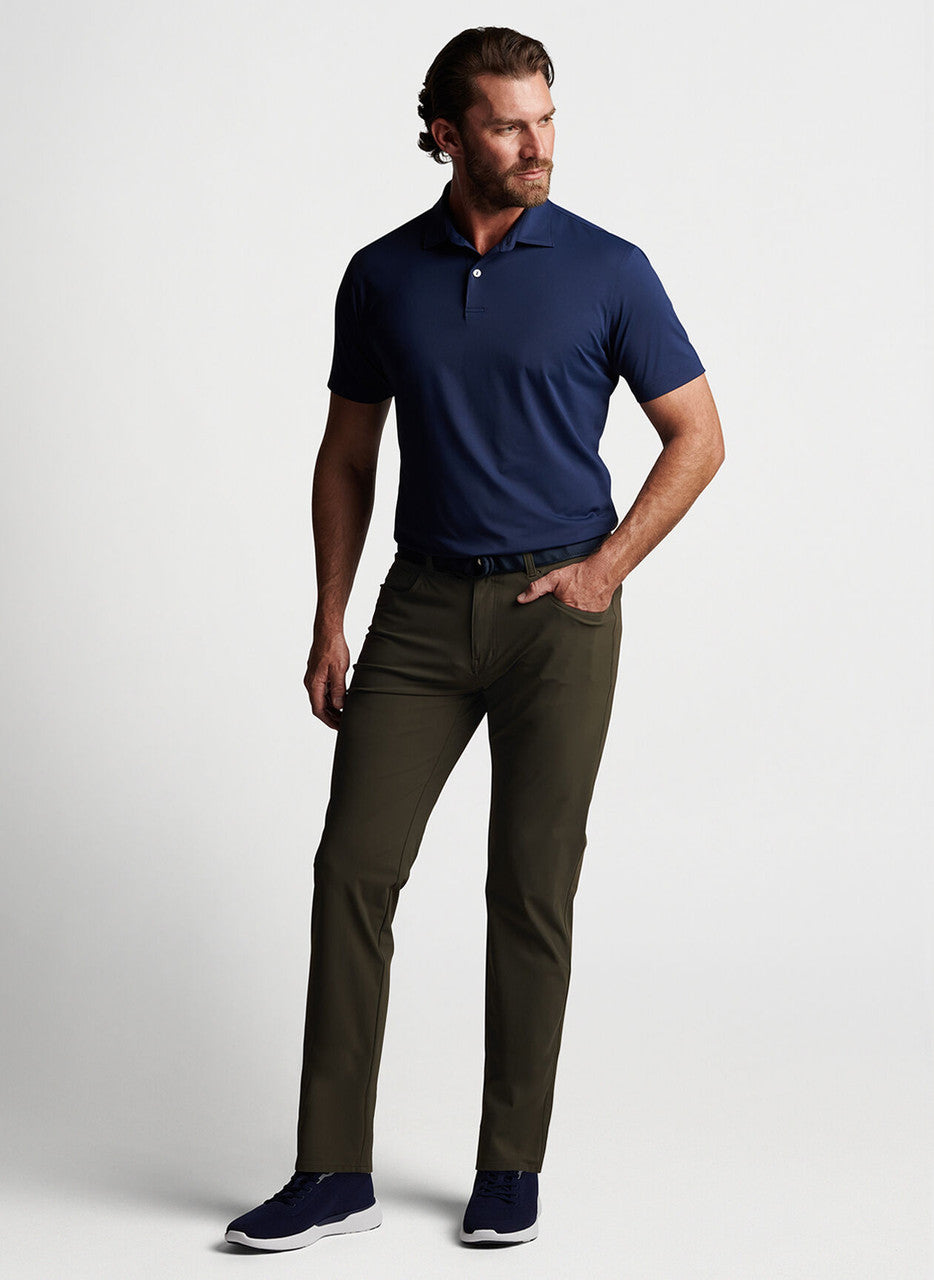 Peter Millar Crown Crafted Solid Performance Jersey Polo: Navy