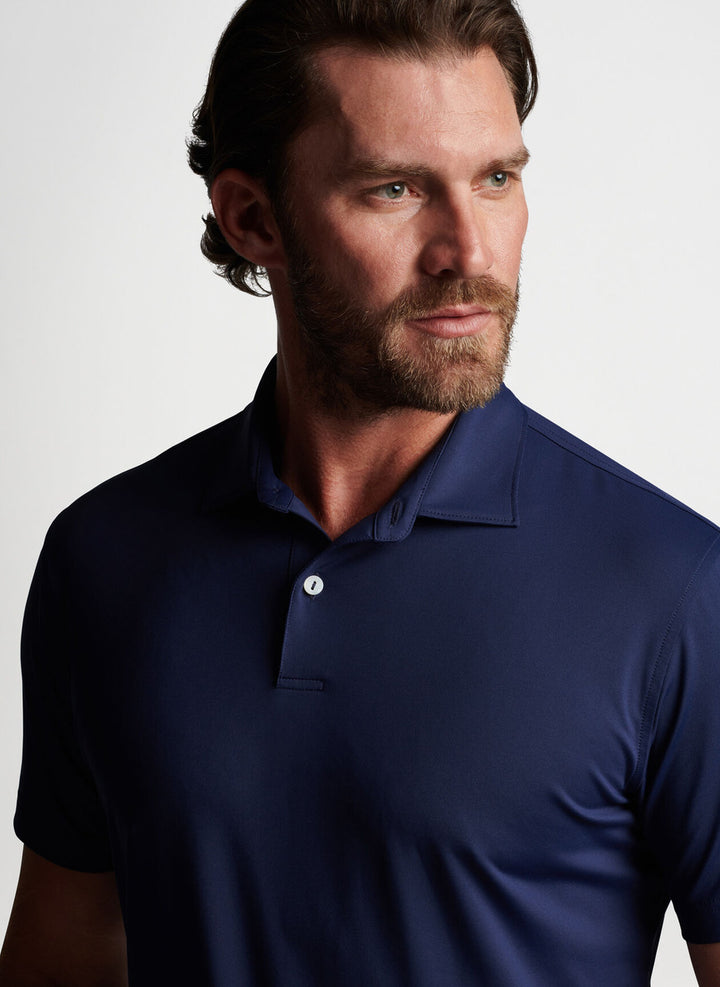 Peter Millar Crown Crafted Solid Performance Jersey Polo: Navy