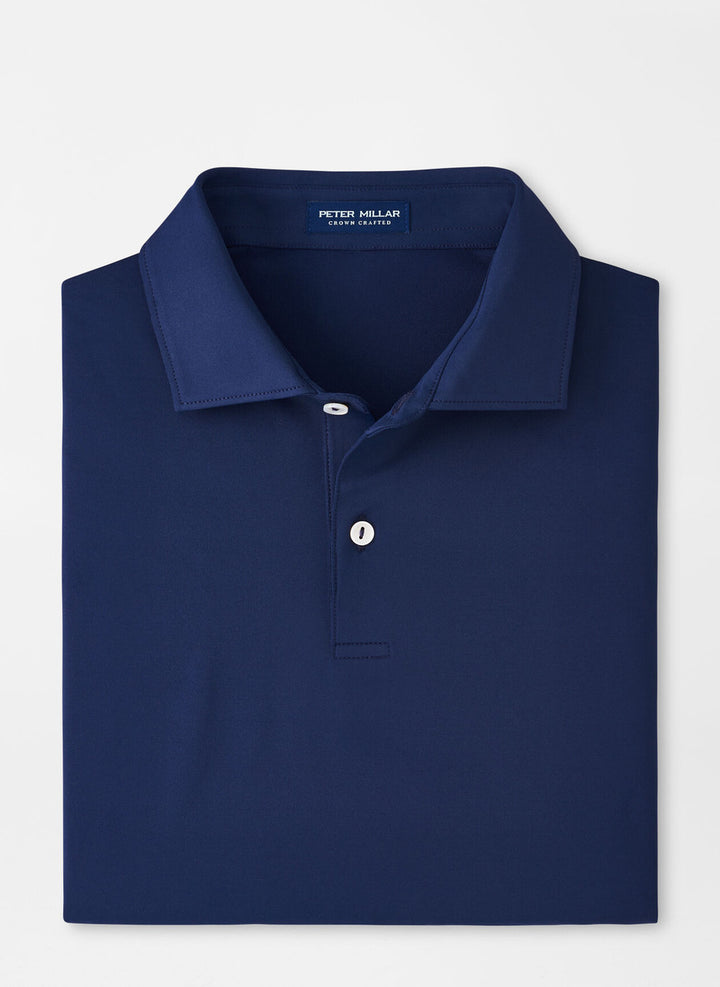 Peter Millar Crown Crafted Solid Performance Jersey Polo: Navy