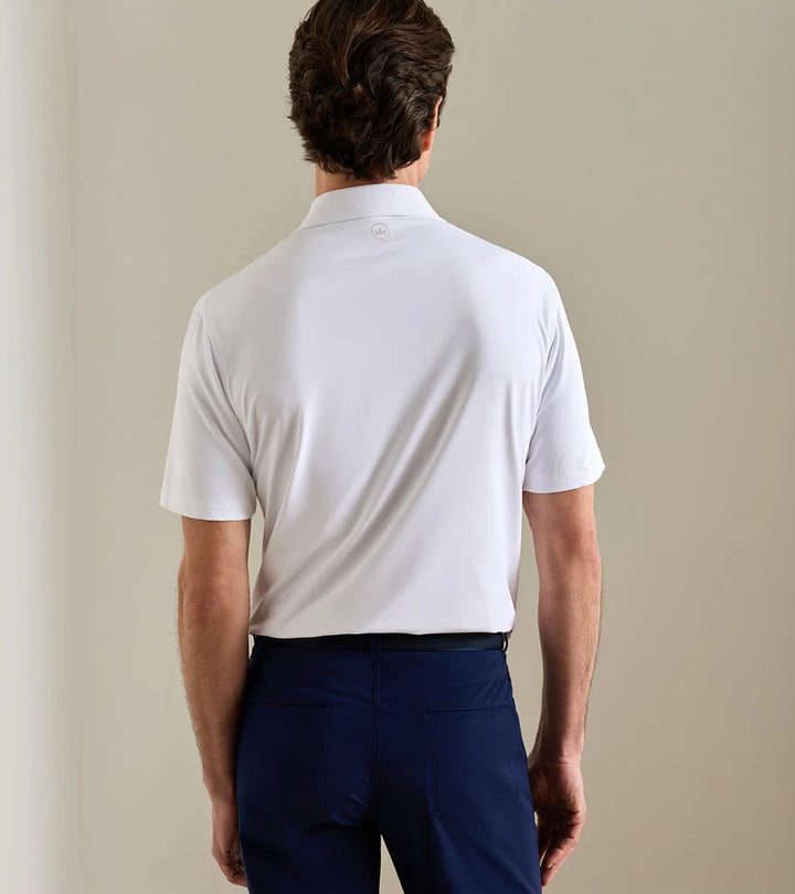 Peter Millar Crown Crafted Solid Performance Jersey Polo: White