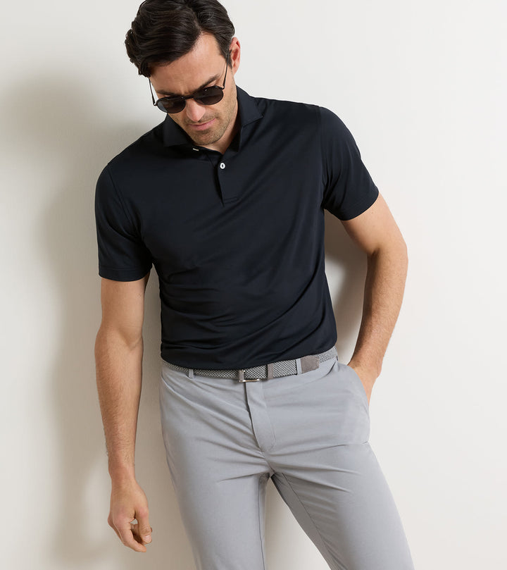 Peter Millar Soul Performance Mesh Polo: Black