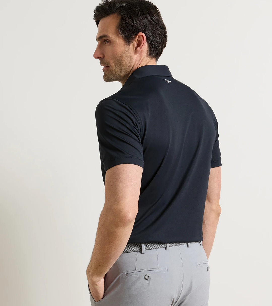 Peter Millar Crown Seal Soul Performance Mesh Polo: Black with Garnet